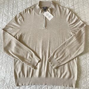 H&M Men’s Half Zip-Sweater - Large - Tan